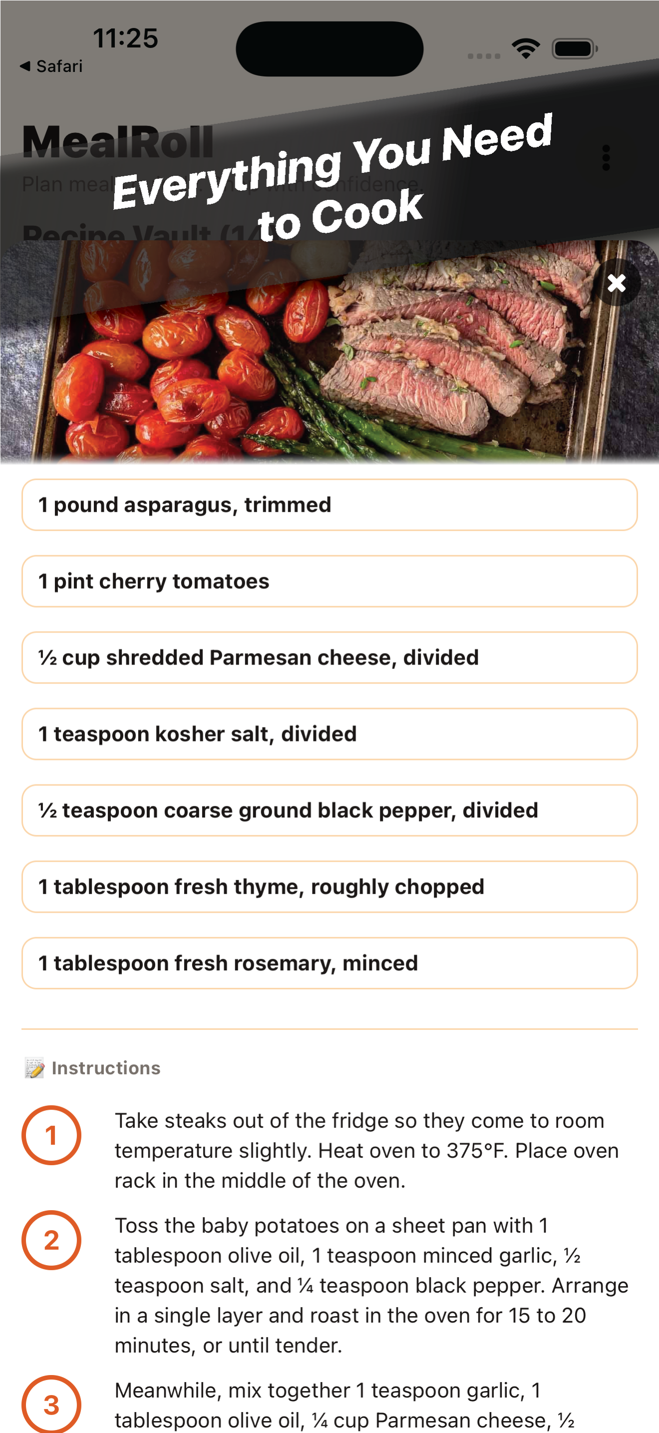 Recipe vault